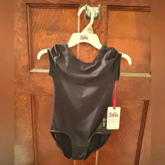 NWTx3! Justice Cap Sleeve Bow Back leotards: black XXS 4, S 7/8, pink M 10 🩰 - Picture 15 of 15
